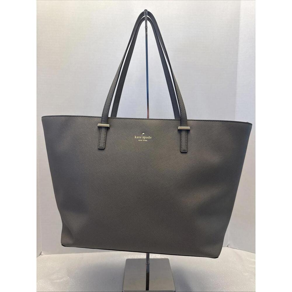 Kate Spade Saffiano Leather Cedar Street Large Harmony Tote Shoulder Bag Gray